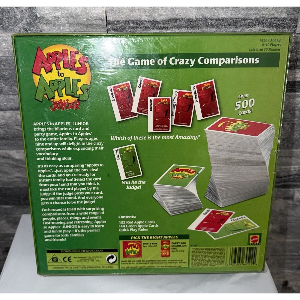 Apples to Apples Junior Boardgame Mattel 2007 NEW sealed - Picture 2 of 3